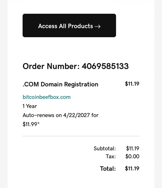 From Domain to Dinner: Building Bitcoin Beef Box