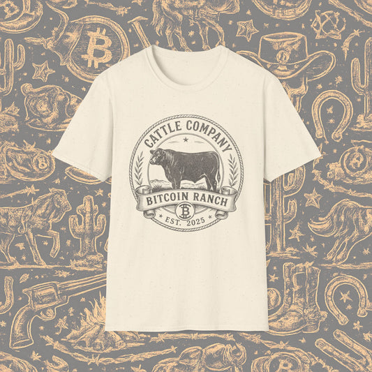 Bitcoin Ranch Cattle Company T-Shirt — Vintage Crypto Ranch Tee