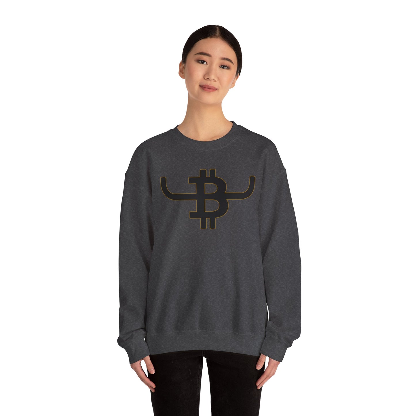 BULL BITCOIN Crewneck Sweatshirt — Cowboy Crypto Logo Pullover