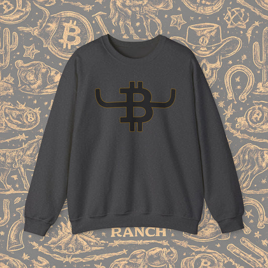BULL BITCOIN Crewneck Sweatshirt — Cowboy Crypto Logo Pullover