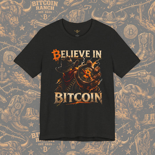 Believe in Bitcoin T-Shirt — Cowboy Bitcoin Graphic Tee