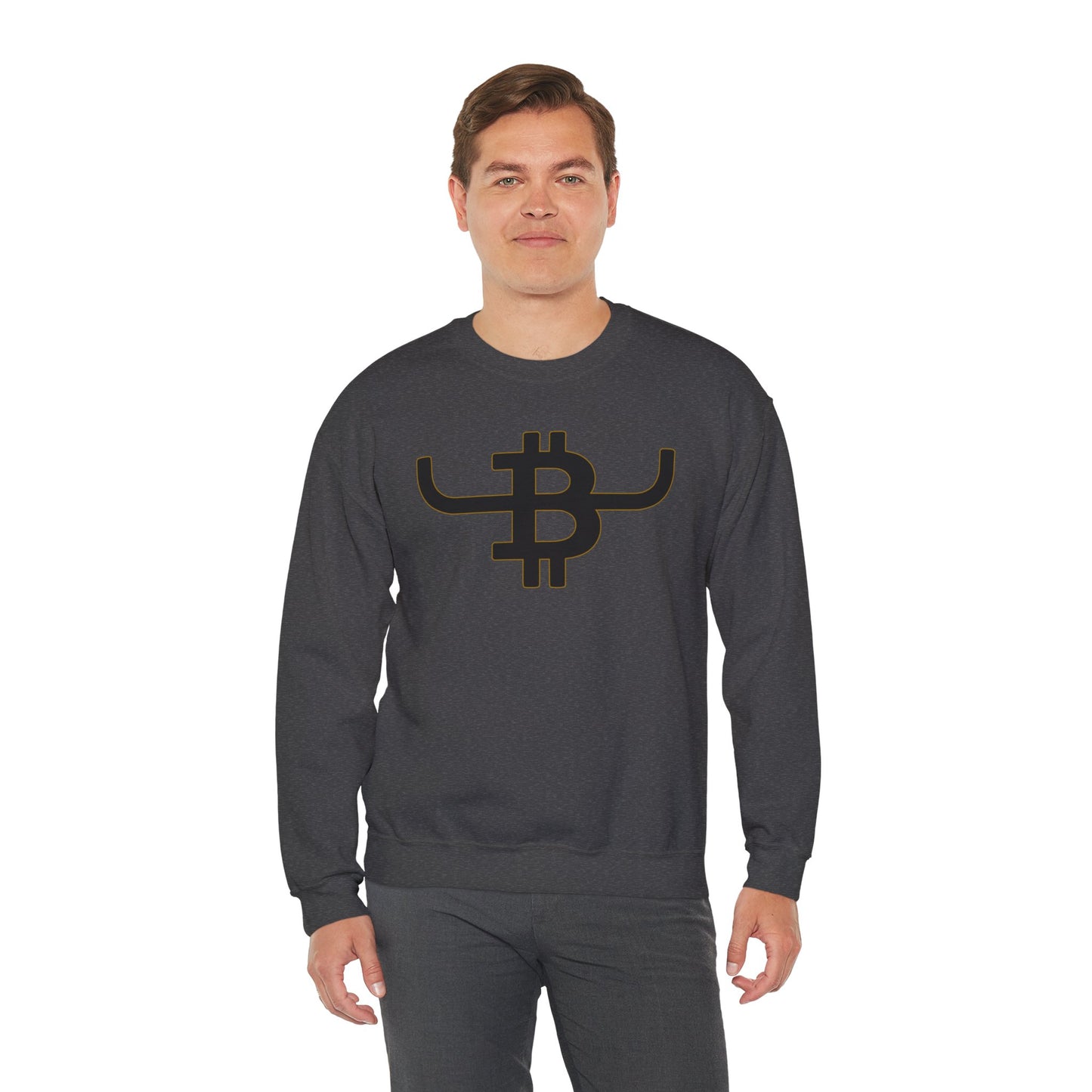 BULL BITCOIN Crewneck Sweatshirt — Cowboy Crypto Logo Pullover