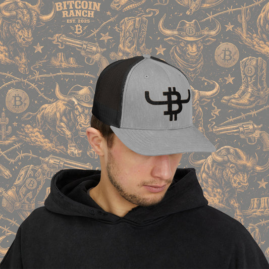 Bitcoin Bull Trucker Cap — Snapback Mesh Hat with BTC Bull Logo