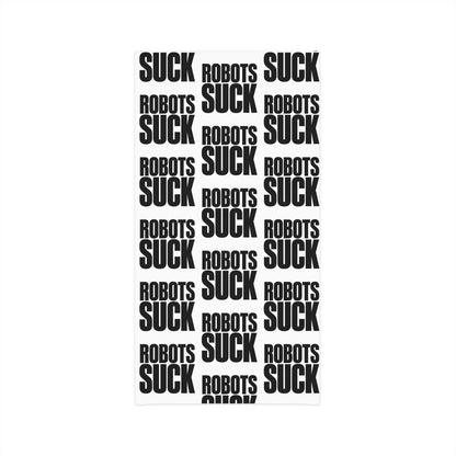 Neck Gaiter — Bold "Robots Suck" Repeating Text Face Covering
