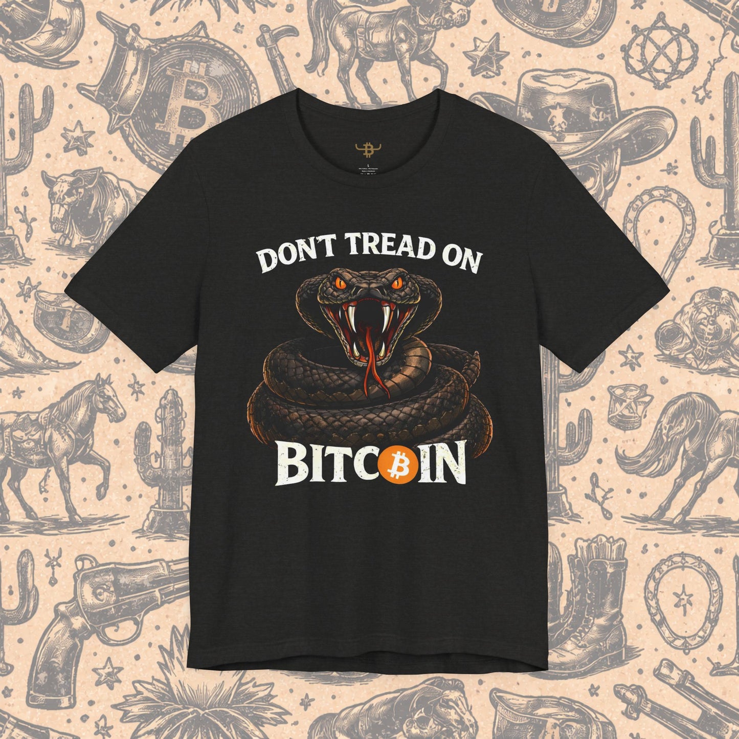 Don't Tread On Bitcoin T-Shirt — Snake Bitcoin Crypto Tee for Traders & Enthusiasts