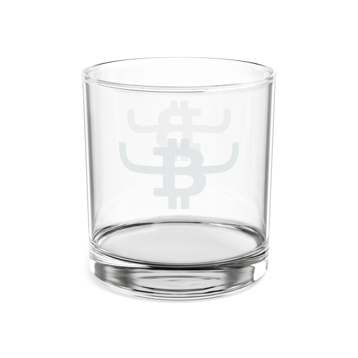 Engraved Bull Bitcoin Whiskey Glass - 10.5 oz Rocks Glass
