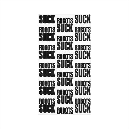Neck Gaiter — Bold "Robots Suck" Repeating Text Face Covering
