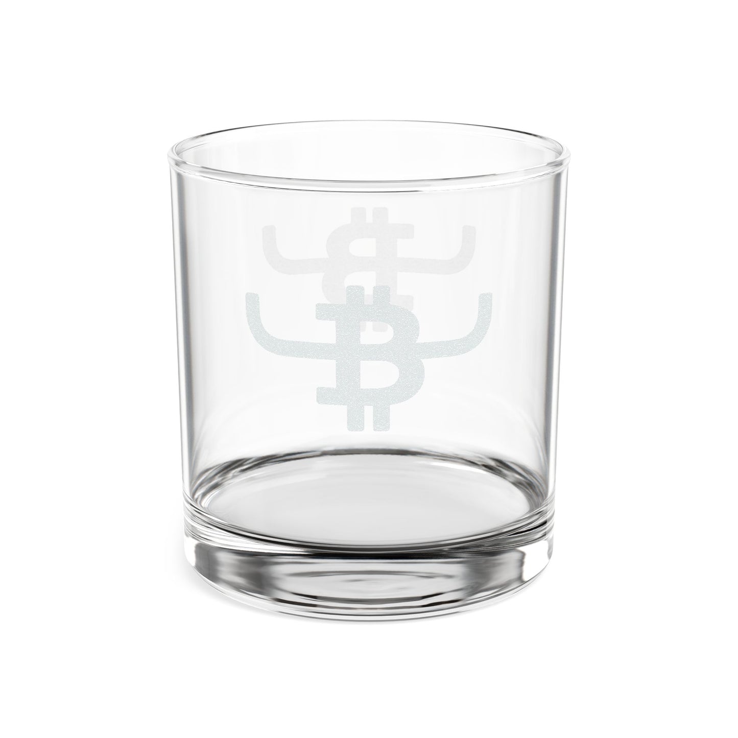 Engraved Bull Bitcoin Whiskey Glass - 10.5 oz Rocks Glass
