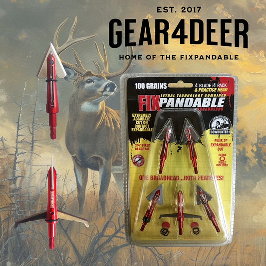 FIXpandable Broadheads 100 Grain (5-Pack) + Practice Head | Gear4Deer